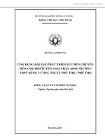 Ứng dụng bài tập phát triển sức bền chuyên môn cho đội tuyển nam chạy 400m trường THPT hùng vương thị xã phú thọ   phú thọ 