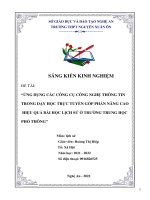 (SKKN mới NHẤT) ỨNG DỤNG các CÔNG cụ CÔNG NGHỆ THÔNG TIN TRONG dạy học TRỰC TUYẾN góp PHẦN NÂNG CAO HIỆU QUẢ bài học LỊCH sử ở TRƯỜNG TRUNG học PHỔ THÔNG 