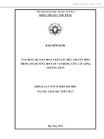 Ứng dụng bài tập phát triển sức bền chuyên môn trong di chuyển cho nam VĐV Cầu lông trường Trung học phổ thông