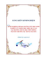 SKKN KINH NGHIỆM CHỈ đạo, HƯỚNG dẫn học SINH NGHIÊN cứu KHOA học HIỆU QUẢ CAO tại TRƯỜNG TRUNG học PHỔ THÔNG NGUYỄN TRƯỜNG tộ   HƯNG NGUYÊN 