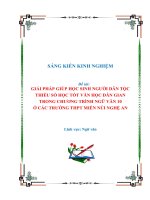 SKKN GIẢI PHÁP GIÚP học SINH NGƯỜI dân tộc THIỂU số học tốt văn học dân GIAN TRONG CHƯƠNG TRÌNH NGỮ văn 10 ở các TRƯỜNG THPT MIỀN núi NGHỆ AN 