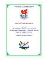 SKKN một số KINH NGHIỆM NHẰM NÂNG CAO CHẤT LƯỢNG dạy học TRỰC TUYẾN tại TRƯỜNG THPT HUỲNH THÚC KHÁNG 