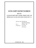 (SKKN mới NHẤT) vận DỤNG KIẾN THỨC số học TRONG VIỆC lập TRÌNH GIẢI các bài TOÁN BẰNG NGÔN NGỮ c++ 