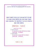 (SKKN mới NHẤT) PHÁT TRIỂN NĂNG lực GIẢI QUYẾT vấn đề của học SINH THÔNG QUA dạy học THEO góc CHƯƠNG “từ TRƯỜNG” vật lí 11 TRUNG học PHỔ THÔNG 