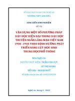 VẬN DỤNG MỘT SỐ PHƯƠNG PHÁP DẠY HỌC HIỆN ĐẠI TRONG DẠY HỌC TRUYỆN NGẮN LÃNG MẠN VIỆT NAM 1930 -1945 THEO ĐỊNH HƯỚNG PHÁT TRIỂN NĂNG LỰC HỌC SINH TRUNG HỌCPHỔ THÔNG