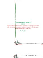 ĐỔI MỚI HÌNH THỨC ĐÁNH GIÁ MÔN NGỮ VĂN CHO HỌC SINH LỚP 10 THEO HƯỚNG PHÁT TRIỂN PHẨM CHẤT VÀ NĂNG LỰC  Ở  TRƯỜNG THPT QUỲNH LƯU 4