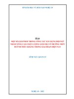 SKKN một số GIẢI PHÁP TRONG CÔNG tác xây DỰNG đội NGŨ NHẰM NÂNG CAO CHẤT LƯỢNG GIÁO dục ở TRƯỜNG THPT HUỲNH THÚC KHÁNG TRONG GIAI đoạn HIỆN NAY 