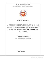 A study on demotivating factors of 10a1 student’s english learning at huong can high school and give some suggested solutions 