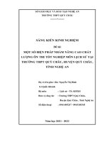 MỘT SỐ BIỆN PHÁP NHẰM NÂNG CAO CHẤT LƯỢNG ôn THI TỐT NGHIỆP MÔN LỊCH SỬ TẠI TRƯỜNG THPT QUỲ CHÂU, HUYỆN QUỲ CHÂU, TỈNH NGHỆ AN 