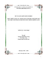 (SKKN mới NHẤT) PHÁT TRIỂN NĂNG lực, PHẨM CHẤT CHO học SINH THPT QUA dạy học CHỦ đề QUAN hệ SONG SONG TRONG KHÔNG GIAN 