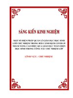 (SKKN mới NHẤT) một số BIỆN PHÁP QUẢN lí GIÁO dục học SINH lớp CHỦ NHIỆM TRONG bối CẢNH DỊCH COVID 19 NHẰM NÂNG CAO HIỆU QUẢ GIÁO dục TOÀN DIỆN học SINH TRONG CÔNG tác CHỦ NHIỆM lớp 