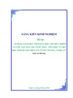 SKKN áp DỤNG GIÁO dục STEM dạy học CHỦ đề CARBON và CHẾ tạo máy lọc nước MINI – hóa học 11 CHO học SINH HUYỆN MIỀN núi TƯƠNG DƯƠNG, NGHỆ AN 