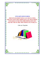 (SKKN mới NHẤT) một số GIẢI PHÁP NÂNG CAO CHẤT LƯỢNG đội NGŨ GIÁO VIÊN THÔNG QUA các HOẠT ĐỘNG CÔNG đoàn ở TRƯỜNG PHỔ THÔNG dân tộc nội TRÚ TRUNG học PHỔ THÔNG số 2 NGHỆ AN 