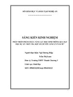 SKKN PHÁT TRIỂN PHẨM CHẤT, NĂNG lực học SINH THÔNG QUA dạy học dự án điều TRA một số CHỈ TIÊU SINH lý ở NGƯỜI 