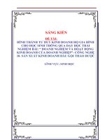 HÌNH THÀNH TƯ DUY KINH DOANH HỘ GIA ĐÌNHCHO HỌC SINH THÔNG QUA DẠY HỌC TRẢINGHIỆM BÀI DOANH NGHIỆM VÀ HOẠT ĐỘNGKINH DOANH CỦA DOANH NGHIỆP