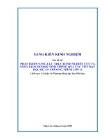 SKKN PHÁT TRIỂN NĂNG lực THỰC HÀNH NGHIÊN cứu và SÁNG tạo CHO học SINH THÔNG QUA các TIẾT dạy học dự án CHƯƠNG TRÌNH lớp 12 