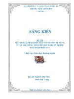 (SKKN mới NHẤT) một số GIẢI PHÁP THÚC đẩy TUYỂN SINH hệ VLVH, từ XA tại TRUNG tâm GDTX HN NGHỆ AN TRONG GIAI đoạn HIỆN NAY 