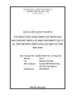 (SKKN mới NHẤT) ỨNG DỤNG CÔNG NGHỆ THÔNG TIN TRONG dạy học CHƯƠNG ĐỘNG lực học CHẤT điểm vật lý 10 THPT để PHÁT TRIỂN NĂNG lực hợp tác CHO học SINH 