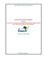 (SKKN mới NHẤT) GIÁO dục GIÁ TRỊ SỐNG CHO học SINH lớp CHỦ NHIỆM THÔNG QUA một số HOẠT ĐỘNG TRẢI NGHIỆM 