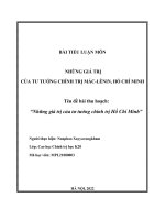 Những giá trị của tư tưởng chính trị Hồ Chí Minh