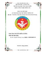 BÁO CÁO MÔN HỌC AN TOÀN BẢO MẬT HỆ THỐNG THÔNG TIN Tìm hiểu và Xây dựng chương trình mã hóa khóa đối xứng