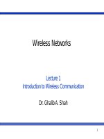 Wireless networks - Lecture 1: Introduction to Wireless communication