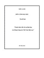 Thách thức đối với sự lãnh đạo của Đảng cộng sản Việt Nam hiện nay