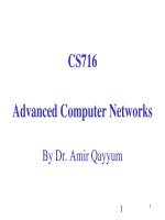 Advanced Computer Networks: Lecture 35 - Dr. Amir Qayyum