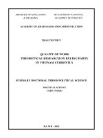  Chất lượng công tác nghiên cứu lý luận về đảng cầm quyền ở Việt Nam hiện nay tt