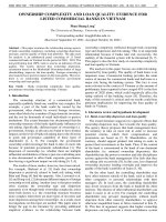 Ownership complexity and loan quality: Evidence for listed commercial banks in Vietnam