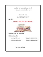 Báo cáo bộ môn QUẢN LÝ DỰ ÁN CNTT  đề tài QUẢN LÝ THƯ VIỆN NHÀ TRƯỜNG