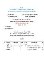 Kế hoạch giáo dục tổ chuyên môn, phụ lục I cv 5512 ngữ văn 7 sách chân trời sáng tạo