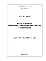 (LUẬN văn THẠC sĩ) nguyên tắc tự định đoạt trong giải quyết tranh chấp kinh doanh thương mại ở việt nam hiện nay 