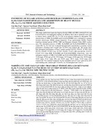 Nghiên cứu chế tạo vật liệu than hoạt tính bã mía gắn kết nano Fe3O4 và Fe3O4@ZnO và ứng dụng xử lý một số kim loại nặng (Pb, As, Cr và Cd) trong môi trường nướ