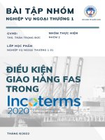 BÀI TẬP NHÓM NGHIỆP VỤ NGOẠI THƯƠNG 1 đề tài điều kiện giao hàng fas trong incoterms 2020