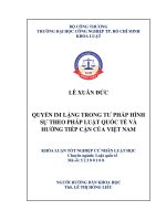 Quyền im lặng trong tư pháp hình sự theo pháp luật quốc tế và hướng tiếp cận của việt nam