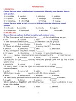 Bộ đề trắc nghiệm tiếng anh 8 sách thí điểm, có đáp án