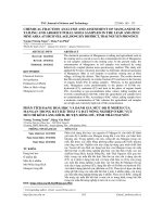 Phân tích dạng hoá học và đánh giá mức độ ô nhiễm của mangan trong đất bãi thải và đất nông nghiệp ở khu vực mỏ chì kẽm làng Hích, huyện Đồng Hỷ, tỉnh Thái Nguyên