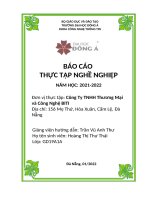 BÁO cáo THỰC tập NGHỀ NGHIỆP năm học 2021 2022 đơn vị thực tập công ty TNHH thương mại và công nghệ BITI 