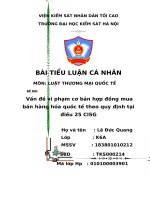 Vấn đề vi phạm cơ bản hợp đồng mua bán hàng hóa quốc tế theo quy định tại điều 25 CISG