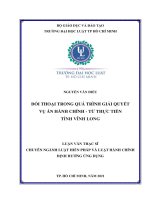 Đối thoại trong quá trình giải quyết vụ án hành chính   từ thực tiễn tỉnh vĩnh long 
