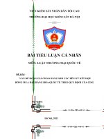 Vấn đề hoàn giá chào hàng khi các bên ký kết hợp đồng mua bán hàng hóa quốc tế theo quy định của CISG