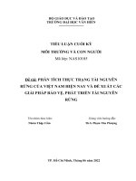 Đề tài PHÂN TÍCH THỰC TRẠNG tài NGUYÊN RỪNG của VIỆT NAM HIỆN NAY và đề XUẤT các GIẢI PHÁP bảo vệ, PHÁT TRIỂN tài NGUYÊN RỪNG