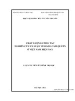 Chất lượng công tác nghiên cứu lý luận về đảng cầm quyền ở việt nam hiện nay 