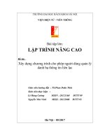 Bài tập lớn lập TRÌNH NÂNG CAO đề tài xây dựng chương trình cho phép người dùng quản lý danh bạ thông tin liên lạc 