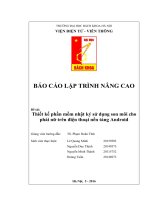 BÁO cáo lập TRÌNH NÂNG CAO đề tài thiết kế phần mềm nhật ký sử dụng son môi cho phái nữ trên điện thoại nền tảng android 