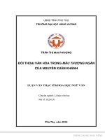 Đối thoại văn hoá  trong  Mẫu thượng ngàn của Nguyễn Xuân Khánh