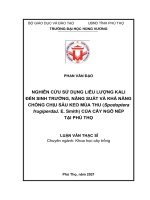 Nghiên cứu sử dụng liều lượng Kali đến sinh trưởng,  năng  suất  và  khả  năng  chống  chịu  sâu  Keo  mùa  thu  (Spodoptera frugiperda J. E. Smith) của cây ngô nếp tại Phú Thọ