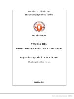 Văn hóa thái trong truyện ngắn của sa phong ba 