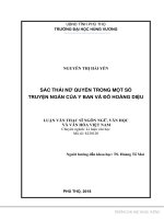 Sắc  thái  nữ  quyền  trong  một  số truyện ngắn của Y Ban và Đỗ Hoàng Diệu